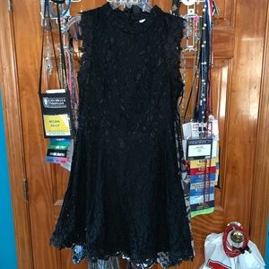 Alya black lace cocktail dress
